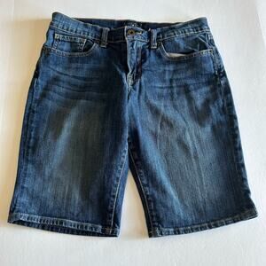 Lucky Brand Women's The Bermuda Dark Blue Denim Zip Fly Casual Jean Shorts 4/27